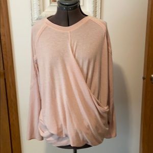 Rachel Roy Plus Size Pink Long Sleeve Wrap Top